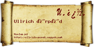 Ullrich Árpád névjegykártya